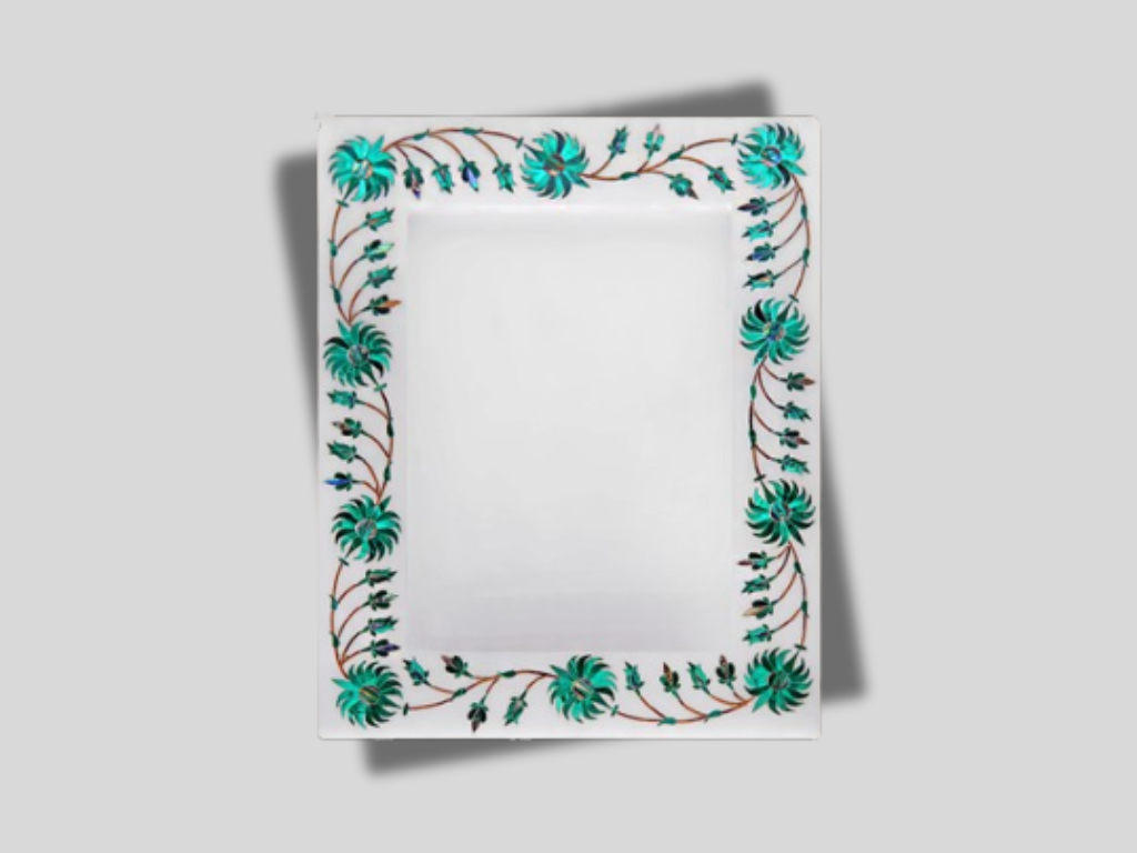 White Marble Family Photo Frame Malachite Stone Decor